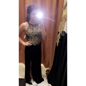 NWT Black and Gold Prom Dress